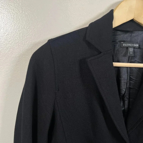 Eileen Fisher Ponte Knit Blazer Jacket Size XS Black Career Work Office Business - Picture 4 of 11